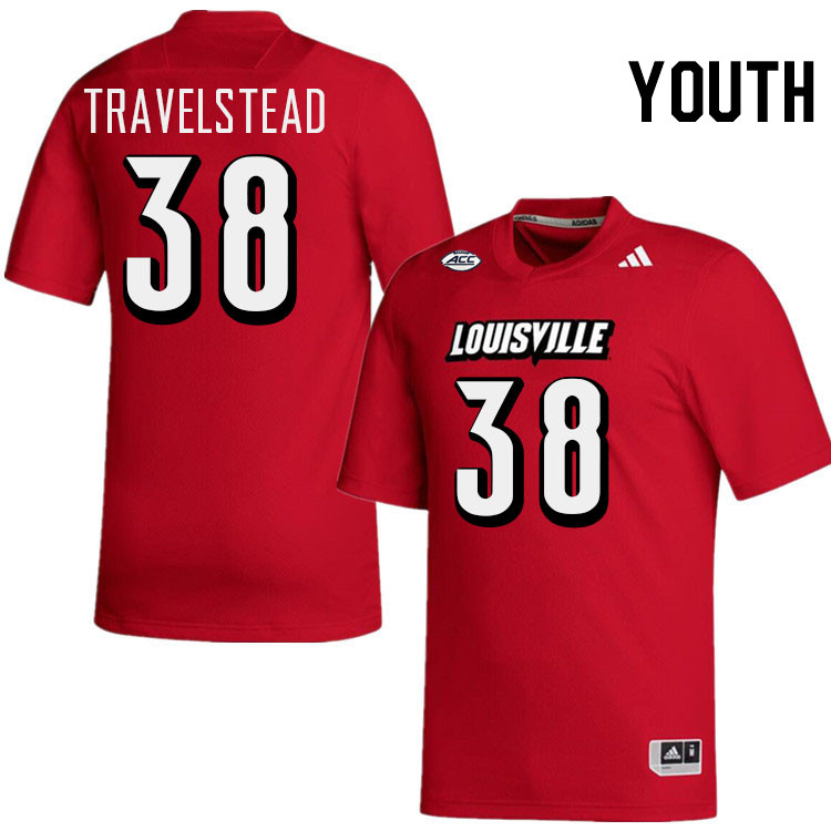 Youth #38 Brock Travelstead Louisville Cardinals College Football Jerseys Stitched-Red